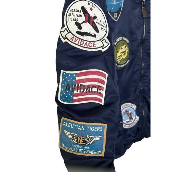 Vintage Neo Wows Jacket Men’s size L Navy with Patches - Picture 8 of 16